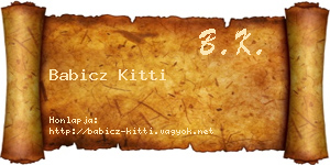 Babicz Kitti névjegykártya