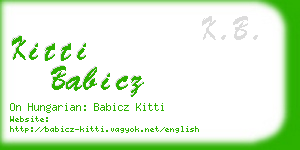 kitti babicz business card